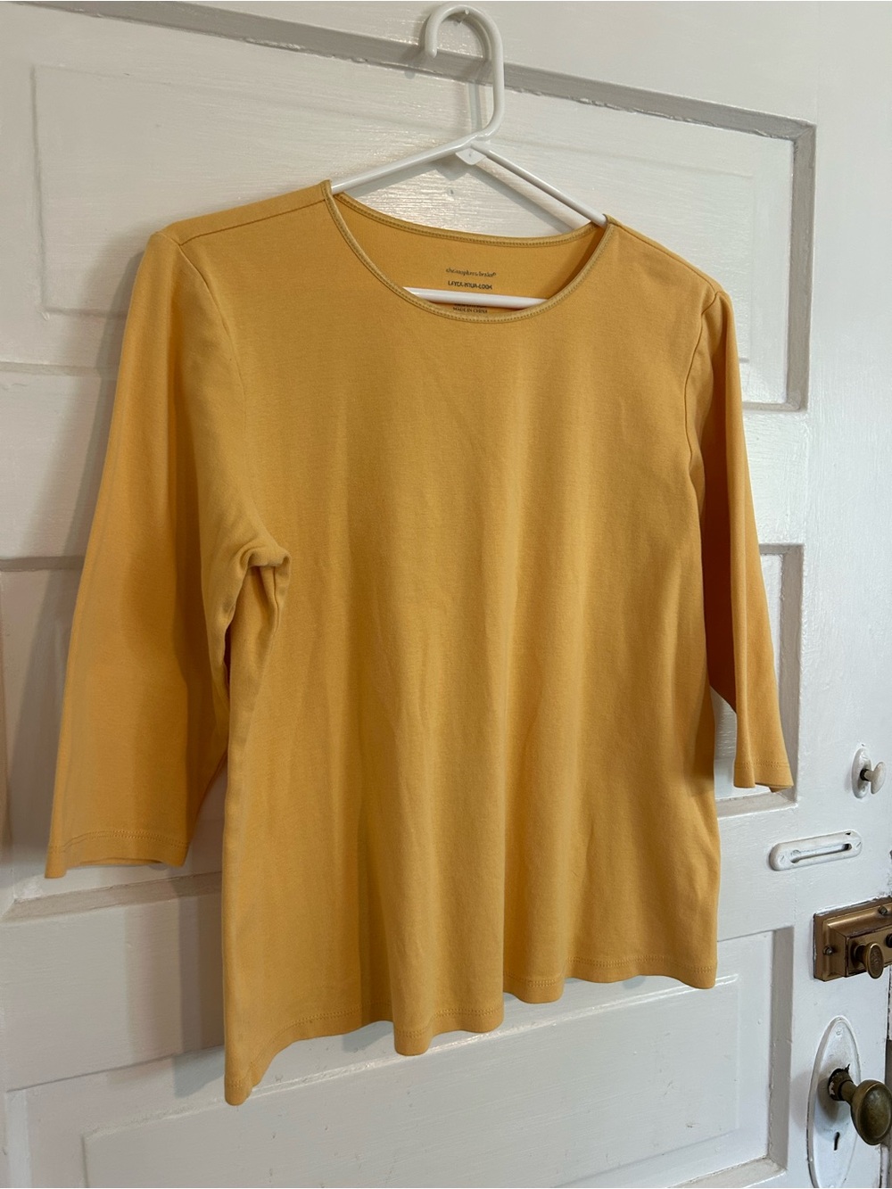 Christopher & Banks Mustard Yellow Long Sleeve Crewneck Top
